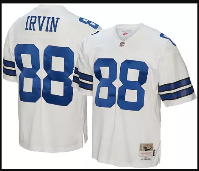 Men Dallas Cowboys #88 Michael Irvin White Mitchell Ness 2024 Nike NFL Jersey